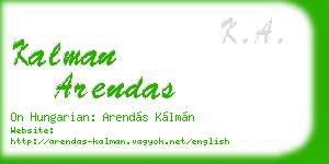 kalman arendas business card